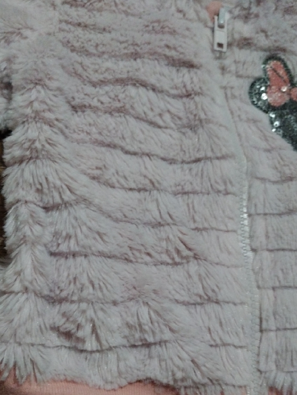 Disney Plush Hooded Baby Jacket in Light Pink with Bow - Picture 7 of 9